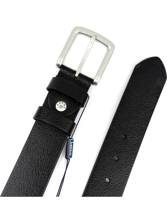 Wide Men's Belt Leather Black