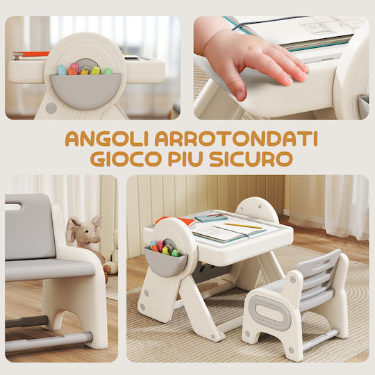 Kids Table Set with Gray Chairs Aiyaplay