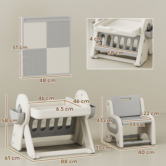 Kids Table Set with Gray Chairs Aiyaplay
