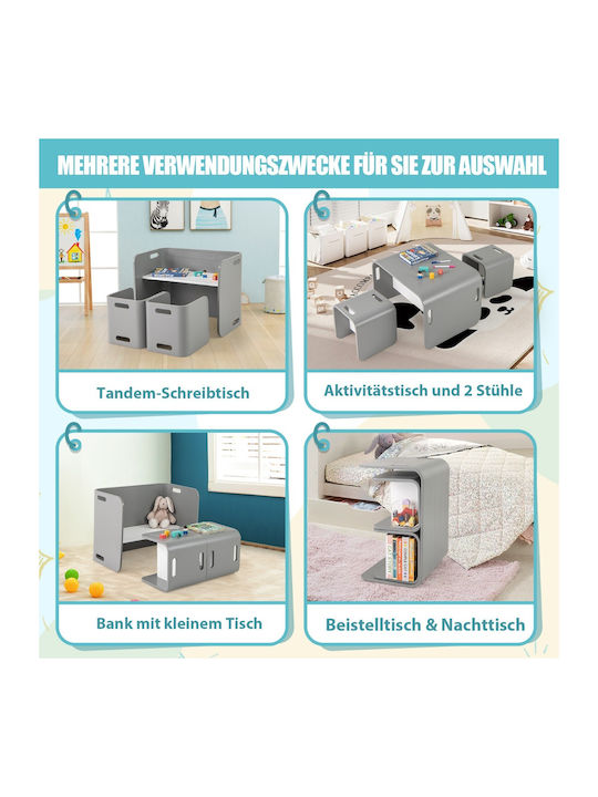 Kinder Tischset mit Stühlen Gray Costway