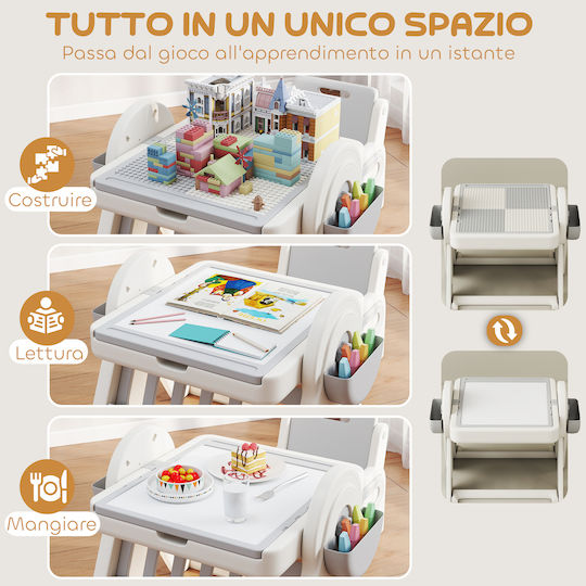 Kids Table Set with Gray Chairs Aiyaplay