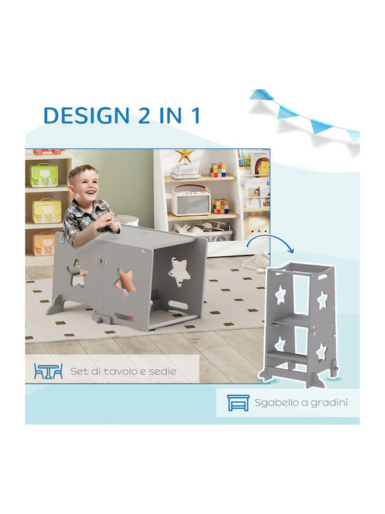 Kids Table and Chairs Set made of Wood Gray Aiyaplay