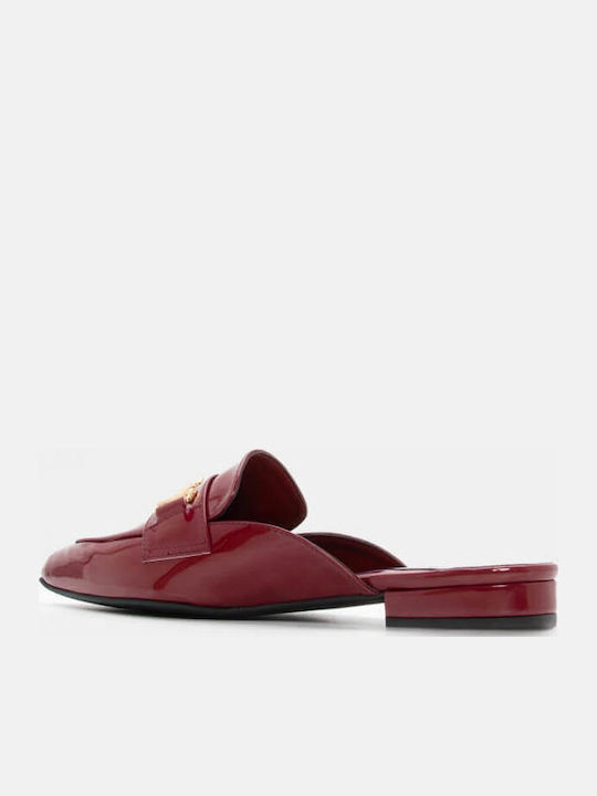 Flat Δερμάτινα Mules σε Μπορντό Χρώμα