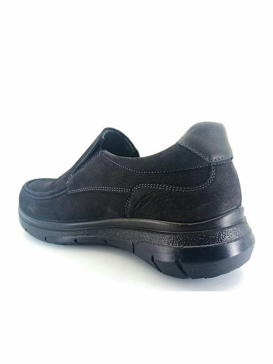 Leder Herren Slip-Ons Schwarz