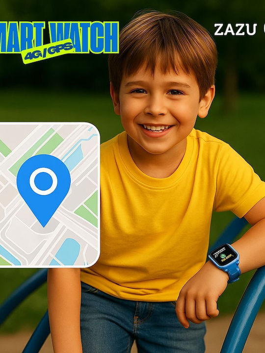 Zazu Fun Смарт Часовник 4G/GPS Локация и Видеочат Син