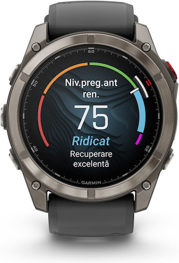 Garmin Fenix 8 Pro Титан 51мм Смартчасовник с eSIM и Пулсомер (Graphite/Black Silicone)