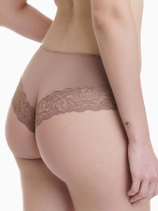 Bamboo Femeie Slip cu Dantelă Bej