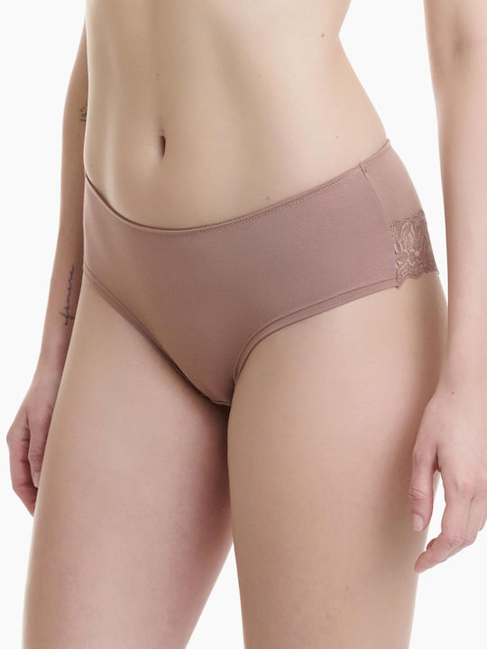 Bamboo Femeie Slip cu Dantelă Bej