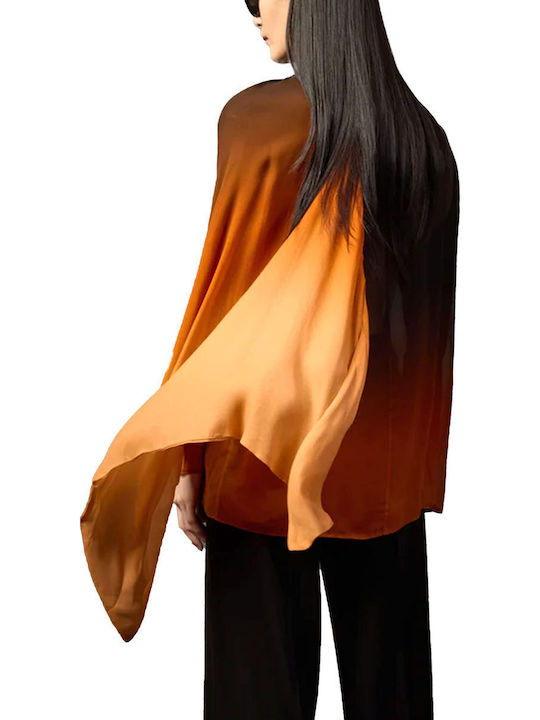 Damen Bluse Brown-orange