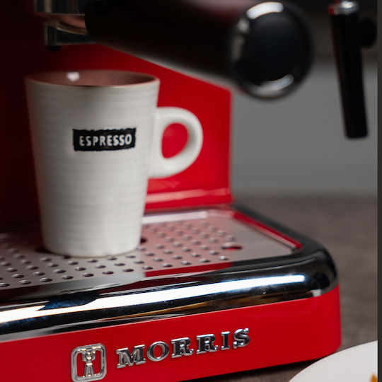 Morris Automatic Espresso Machine 1100W Pressure 20bar Red R20808EMR