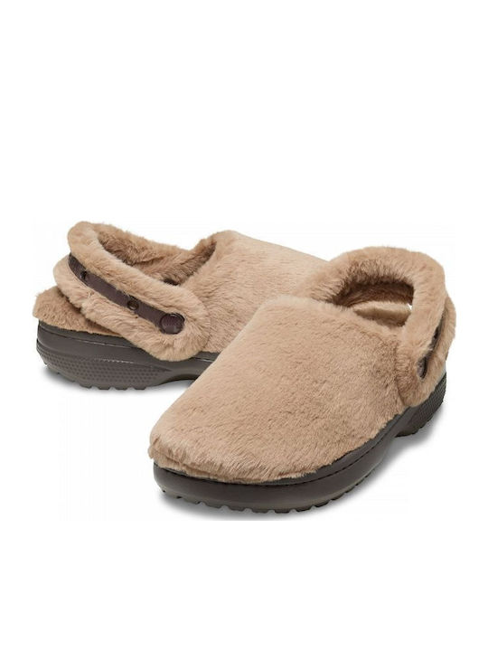 Classic Unfurgettable Winter Women's Slippers with Fur Brown