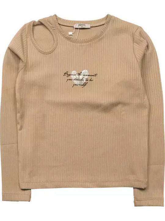 Kids' Shirt Long Sleeve Beige