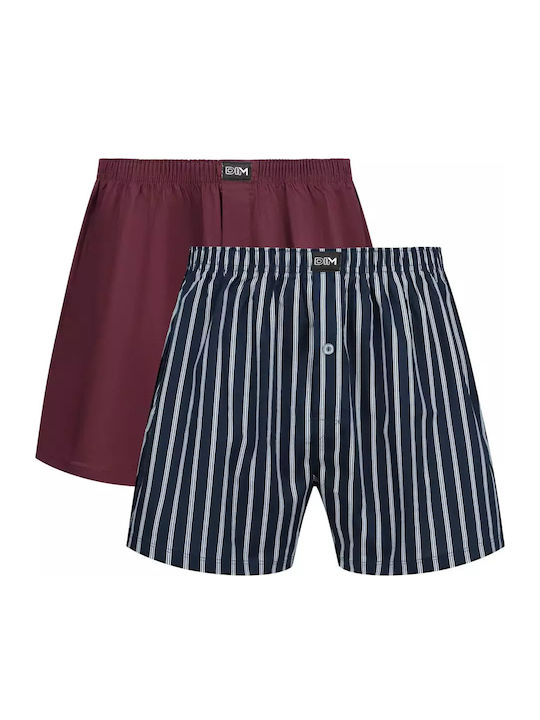 Slipuri pentru bărbați Blue-burgundy 2Pachet