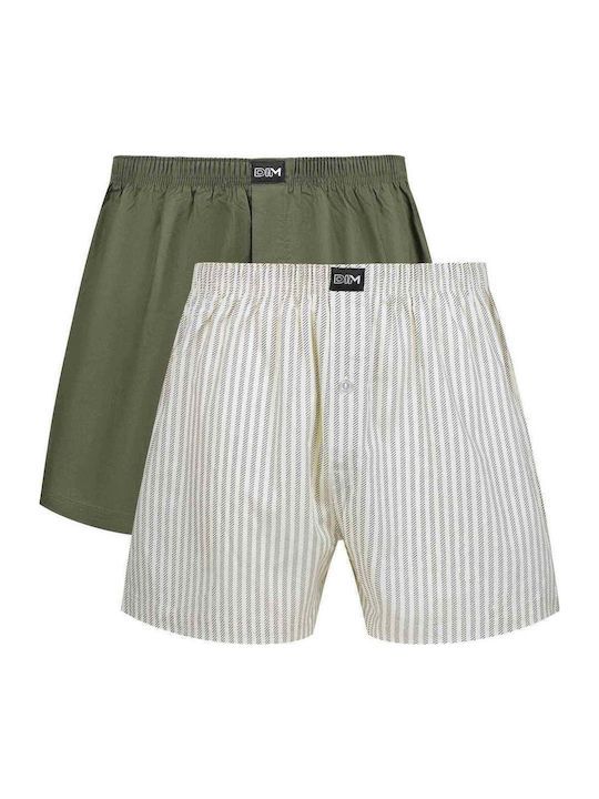 Men's Boxers Khaki-beige with Patterns 2Pack
