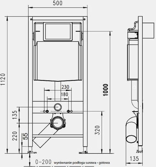 Kan-therm Jomotech WC Support H=1120+Bracket
