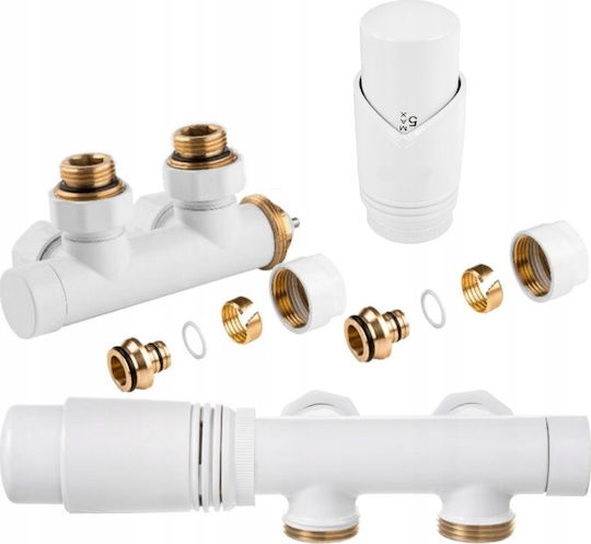 Invena Invena Duoplex Κατω Συνδεση 50mm Λευκο Cz-89-015