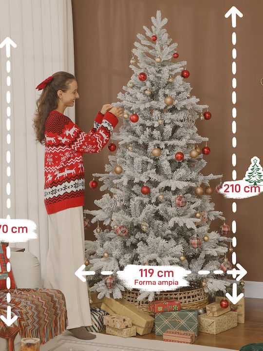 Коледно дърво Тясна Заснежено 210cm