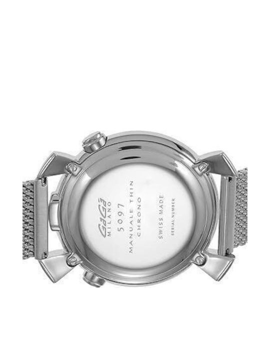 Gaga Milano Men's Watch 46mm Battery with Gray Metal Bracelet