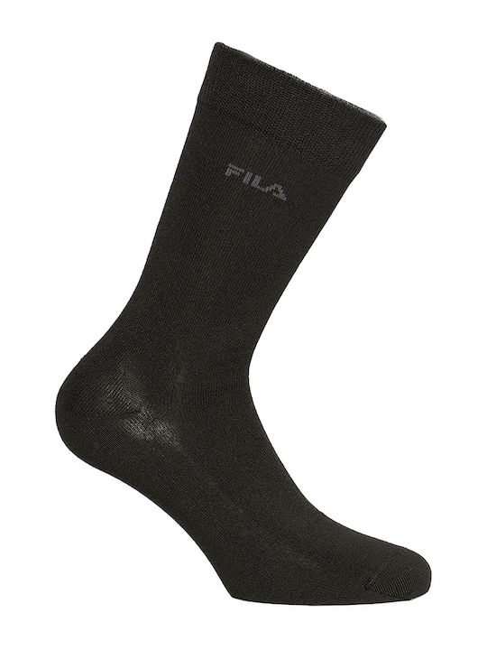 FILA Normal Plain Athletic Socks Black 3 Pairs