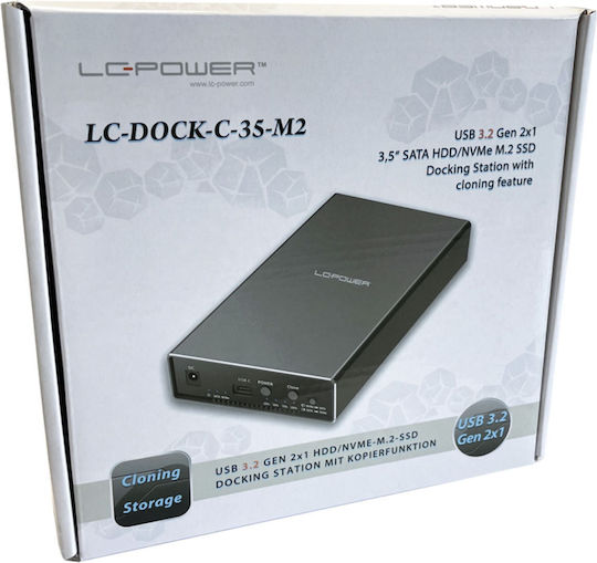 LC-Power Θήκη για 2 Σκληρούς Δίσκους 3.5" PCI Express / SATA III NVME με σύνδεση USB 3.2