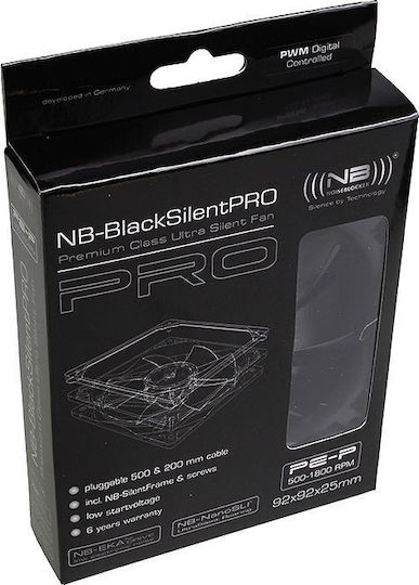Noiseblocker Ventilator Pentru Carcasă PE-P 92mm (1800rpm / 38.26cfm) Fără Iluminare LED și Conexiune 4-Pin PWM
