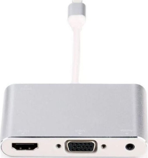 Microconnect Convertor Lightning masculin în Lightning feminin Argintiu 1buc W128242529