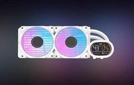 Darkflash DH240D Water Cooling AIO CPU With 2 Fans 120mm And ARGB Lighting White