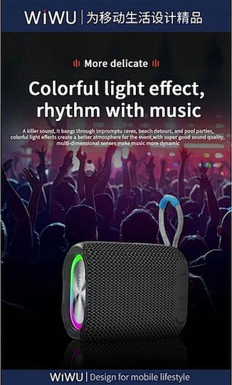 Wiwu Thunder P26 Αδιάβροχο Ηχείο Bluetooth με Ραδιόφωνο Γκρι