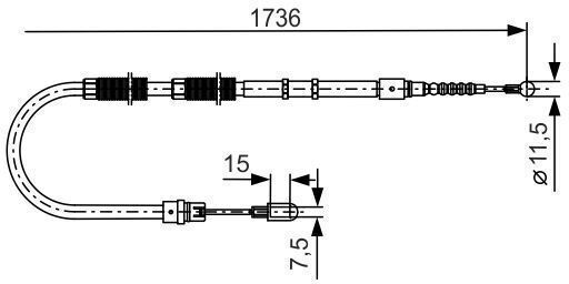 Handbrake Cable Bosch 1 987 477 257