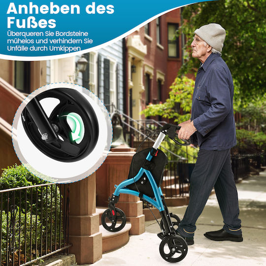Costway Foldable Aluminum Rollator Blue