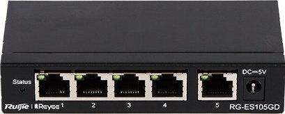 Ruijie RG-ES105GD Unmanaged L2 Switch με 5 Θύρες Gigabit (1Gbps) Ethernet