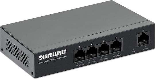 Intellinet 561792 Unmanaged L2 PoE+ Switch με 5 Θύρες Gigabit (1Gbps) Ethernet