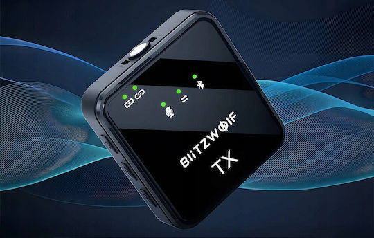 BlitzWolf BW-SX63 Seturi Wireless Microfon Πέτου, Clip On Jurnalistic