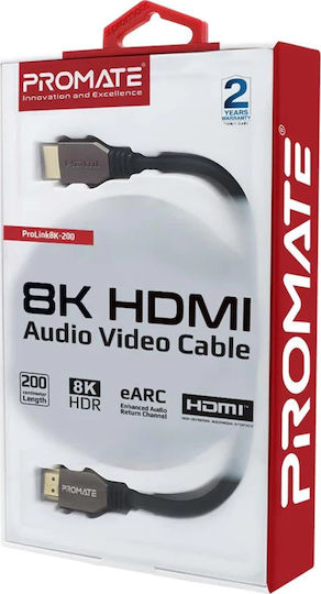 Promate Prolink8k-200 Ultra HD 8K HDR HDMI Kabel 2m Gold