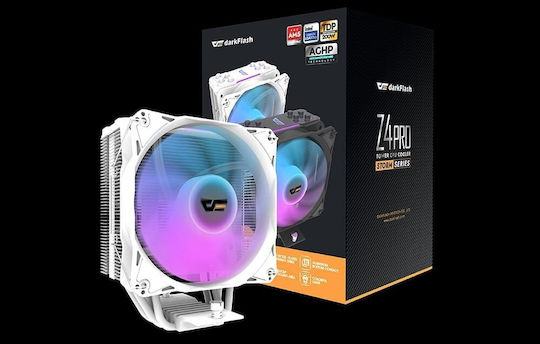 Darkflash Z4 Pro Mist Ψύκτρα Επεξεργαστή για Socket AM4/AM5/1200/115x/1700 με RGB Φωτισμό Λευκή