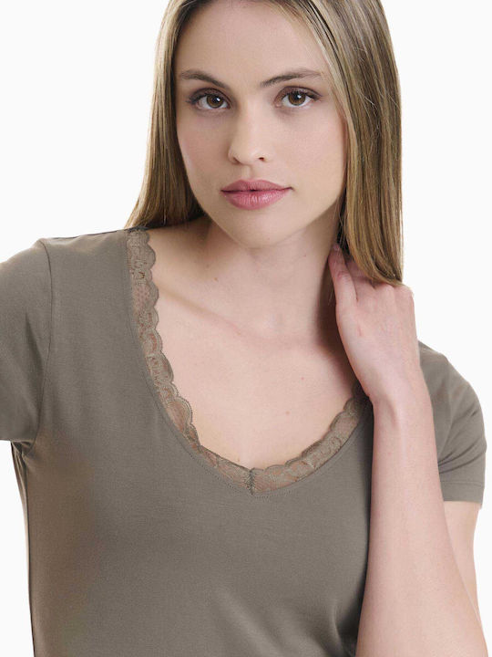 Tricou Pentru Femei Verde Mâneca Scurtă