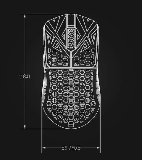 Vancer Akitsu Carbon Fiber Ασύρματο Gaming Ποντίκι 26000 DPI Μαύρο
