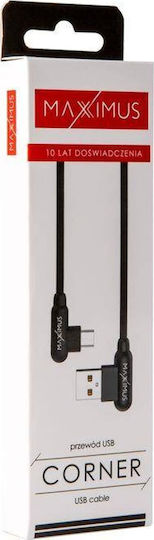 Maxximus Angle (90°) USB 2.0 to micro USB Cable Μαύρο 1m