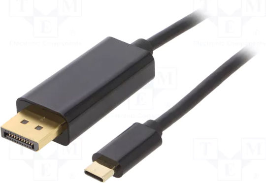 Akyga Video Cable USB-C male - DisplayPort Μαύρο 1.8m