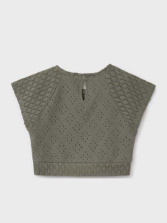 Kids' Crop Top Short Sleeve Khaki