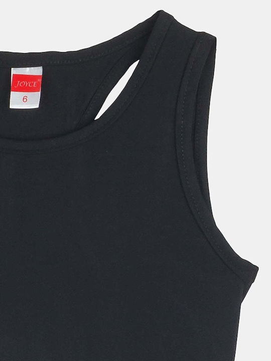 Kinder-Crop-Top Ärmellos Schwarz Allover The Top