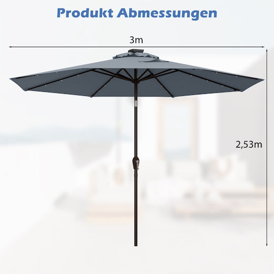 Umbrelă Metalică Neagră 3x3m