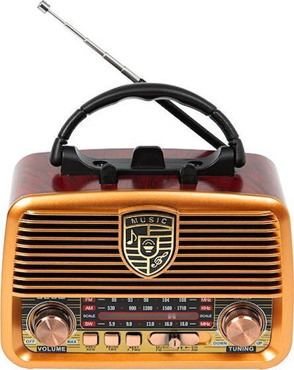 Blow RA10 Επιτραπέζιο Ραδιόφωνο Ηλιακό με Bluetooth Καφέ