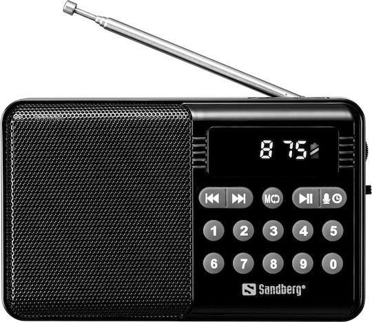 Sandberg 421-18 Portable Radio Rechargeable with Bluetooth and USB Black