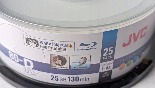 JVC 6x Printable 25GB Cake Box