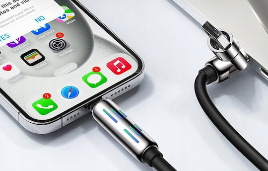BlitzWolf Regular USB to Type-C / Lightning Cable Γκρι 1.2m (640H82)