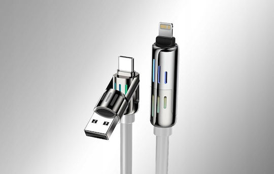 BlitzWolf Regular USB to Type-C / Lightning Cable Γκρι 1.2m (640H82)