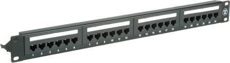Value Patch Panel για Rack 1U 19" 24 Θυρών cat6a Μαύρο