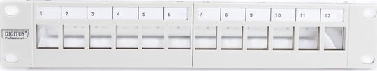Digitus Keystone Patch Panel für Rack 1U 10" 12 Ports Gray