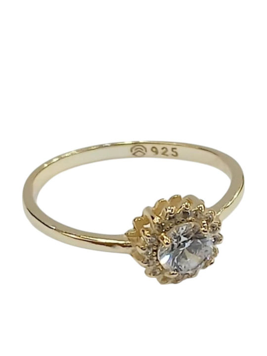 Prince Silvero Ring with Stones made of Silver Gold Plated
